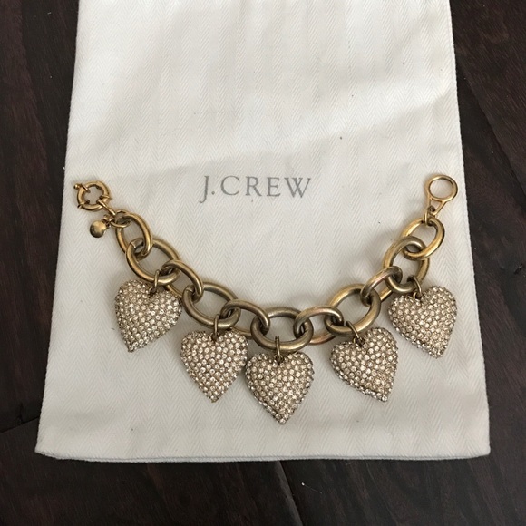 J. Crew Jewelry - ❤❤❤REDUCED❤❤❤ J.Crew Pave Heart Bracelet