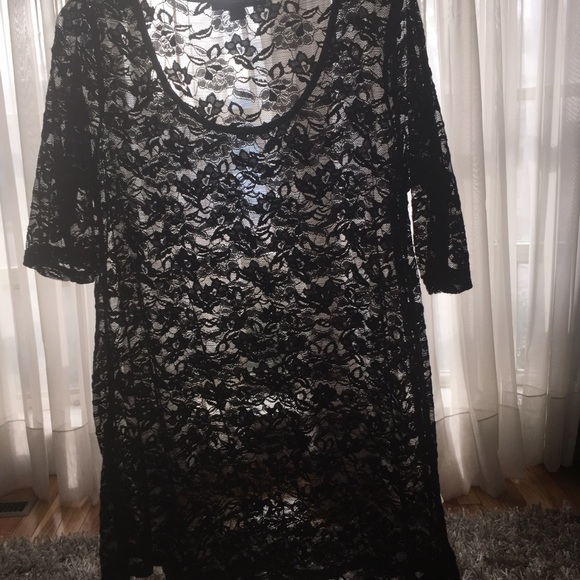 Black Lace Tunic NWOT