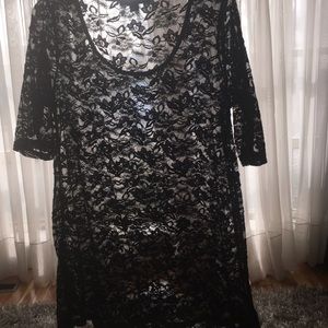 Black Lace Tunic NWOT