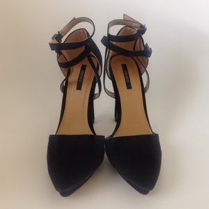 Forever 21 Faux Suede Strappy D'orsay Heels