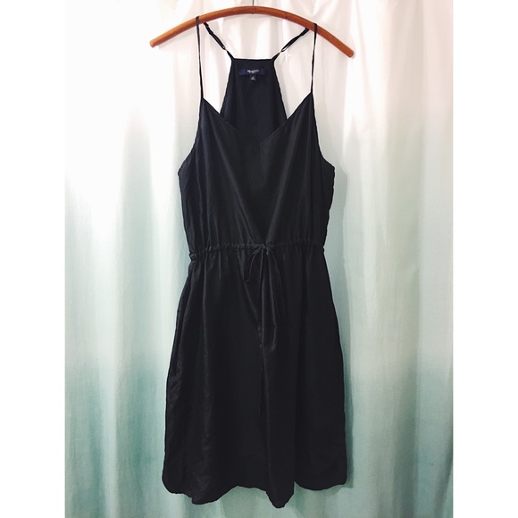 Madewell Silk Black Dress Spaghetti Strap LBD