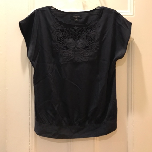 Banana Republic Navy Lace Cutout Top