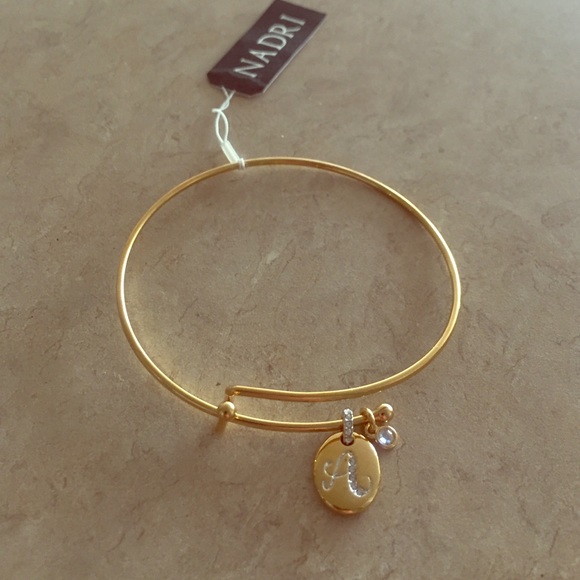 NWT Nadri "A" Charm Bracelet