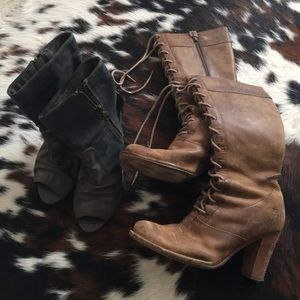 Women's Two pairs 8.5 Boots Tan Frye
