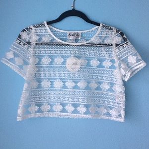 NWOT Sabo Skirt Lace Crop Top