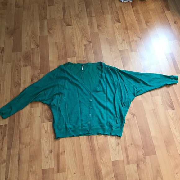 Free People Teal Cardigan
