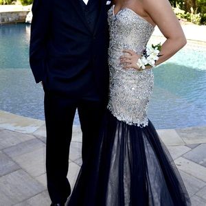 strapless mermaid prom dress