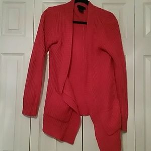 Fushia open knitted cardigan w/pockets