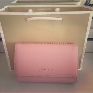 Pink MK Mirrored Clutch