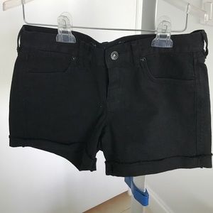 Black jean shorts