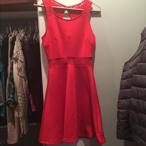 Red dress with lace
