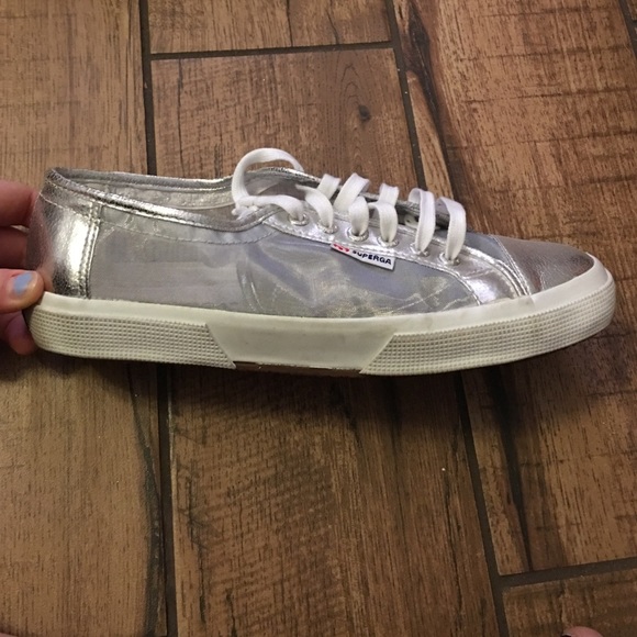 superga silver mesh sneakers