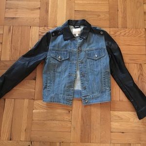 Vegan leather and jean jacket