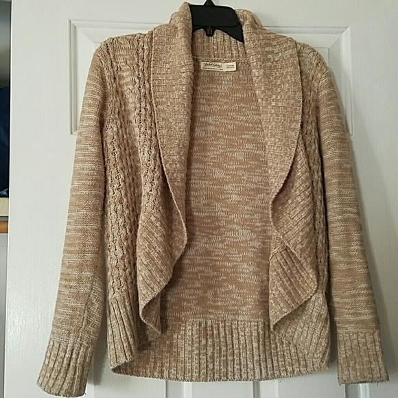 Tan draped front sweater