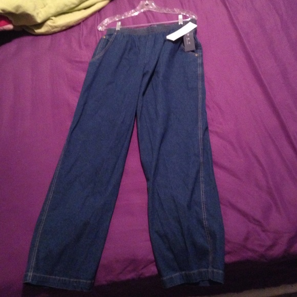 Blue stretchy waist jeans