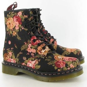Doc Marten's Floral Print Ankle Boots