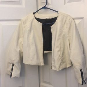 Cropped pleather jacket