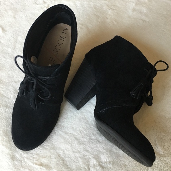 Sole Society black suede booties