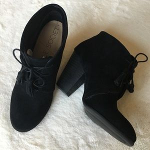 Sole Society black suede booties