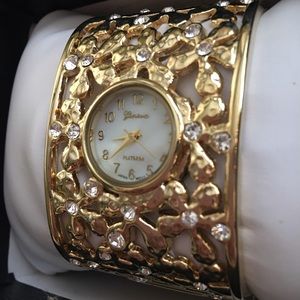 Geneva White Gold Tone Crystal Bracelet