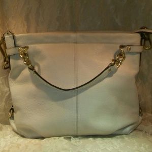Beautiful Coach White Pebble Leather Hobo bag