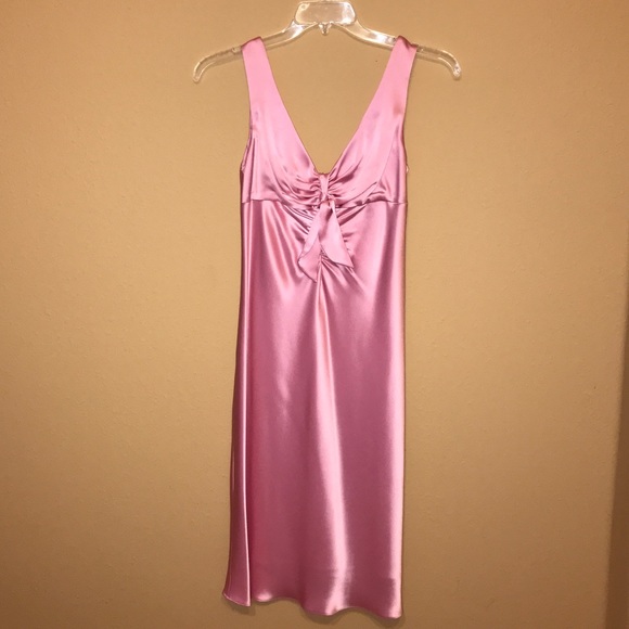 Pink, sleeveless, silk, party dress