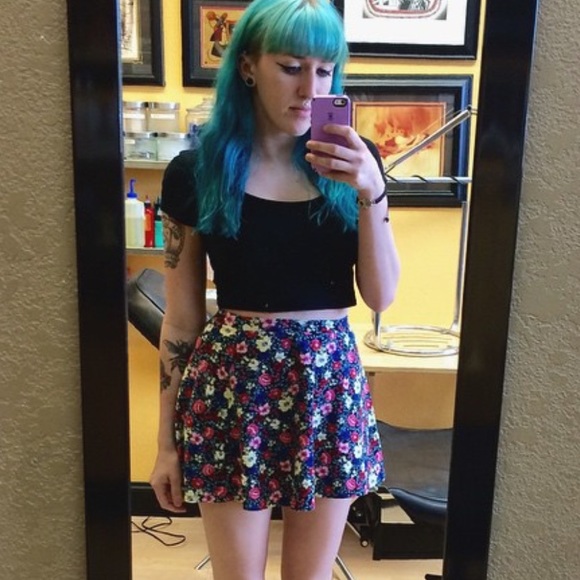Floral skater skirt