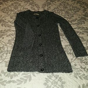 Grey cable knit long sweater