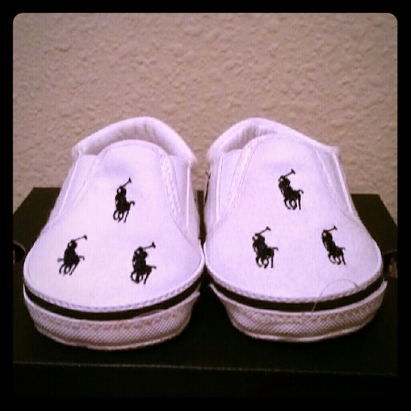 Ralph Lauren All Over Pony Slip Ons Sz. 2