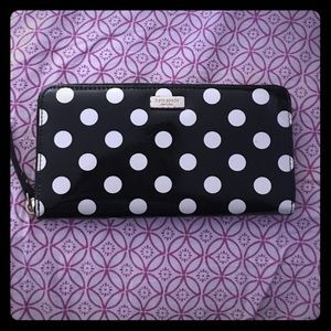 B/W Kate Spade polka dot wallet
