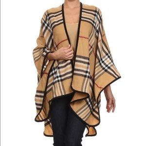 Faux Burberry Poncho
