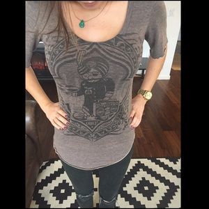 SOLD -Obey "Rock the Casbah" Heather Brown T-shirt