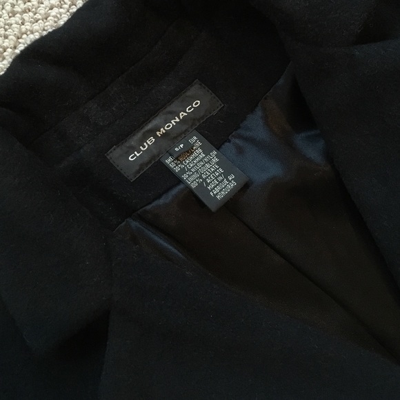 Club Monaco classic black wool coat - Picture 2 of 8