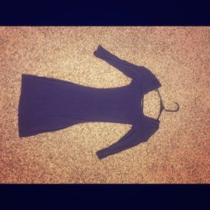 Bodycon navy strapped back dress