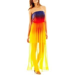 Bison Bisou ombré tube maxi dress size 12