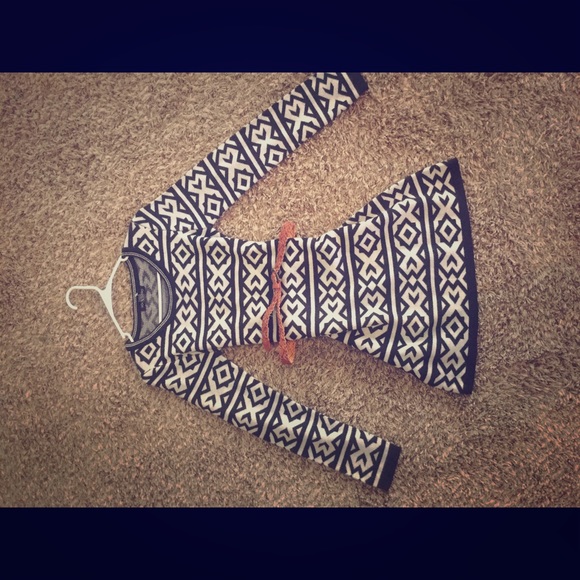 Long sleeve patterned sweater dress