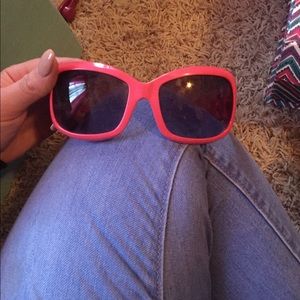 Hot pink sunglasses