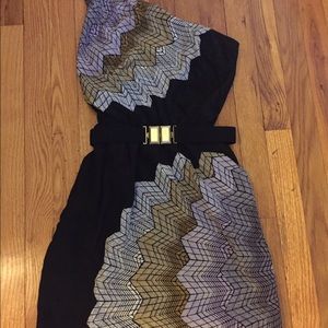 One shoulder printed BCBG Maxazria cocktail dress