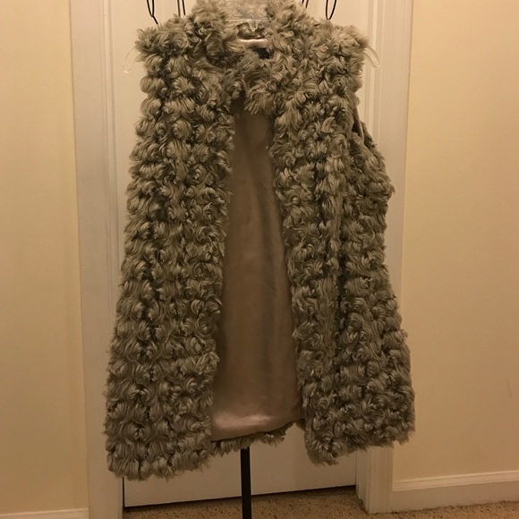 Faux fur gray vest - Picture 1 of 3