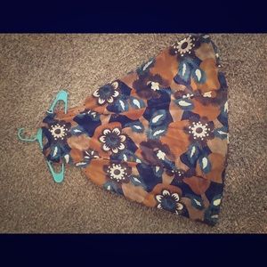 Floral tie back work dress