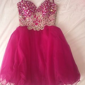 Pink beaded homecoming dress