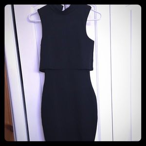 NWT Double Layer black midi dress 2