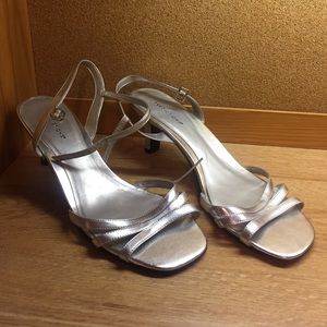 Silver Strappy Predictions Heels
