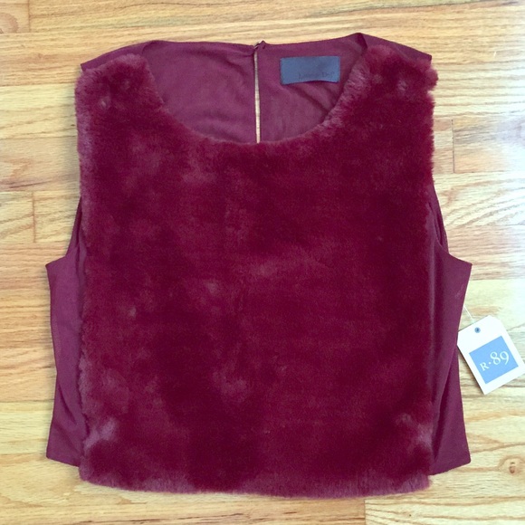 NWT Faux Fur Crop Top
