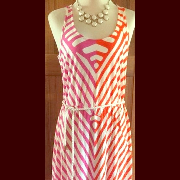 ANN TAYLOR Loft maxi dress pink/orange