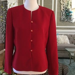 Dark Cherry Red Round Neck Blazer