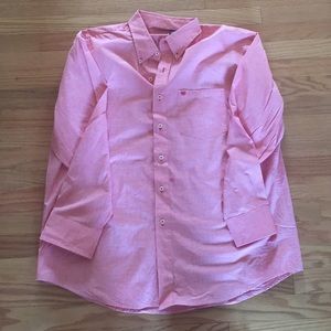 Men's XL Izod light red dress shirt.