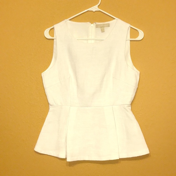White, peplum, sleeveless top