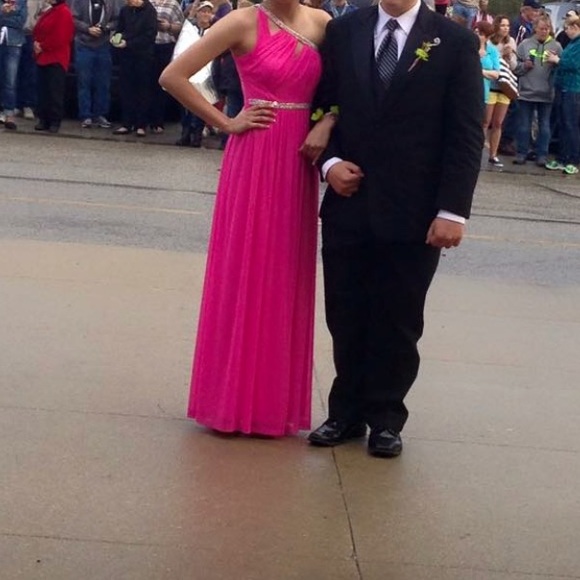 Pink One shoulder Prom Dress - Picture 1 of 2