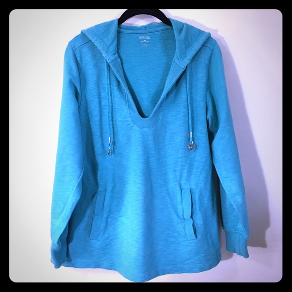 MICHAEL Michael Kors Sweaters - Michael Kors Teal Blue Hoodie